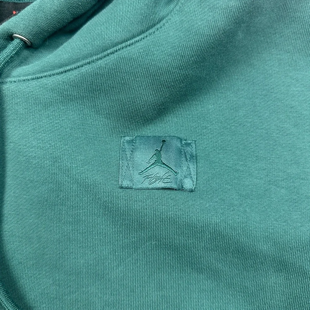 Jordan Hoodie Flight Essentials Fleece Pullover Cotton Green Size Medium